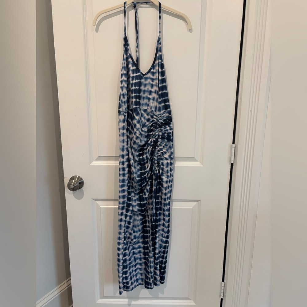 Blue Tie-Dye Maxi Dress
